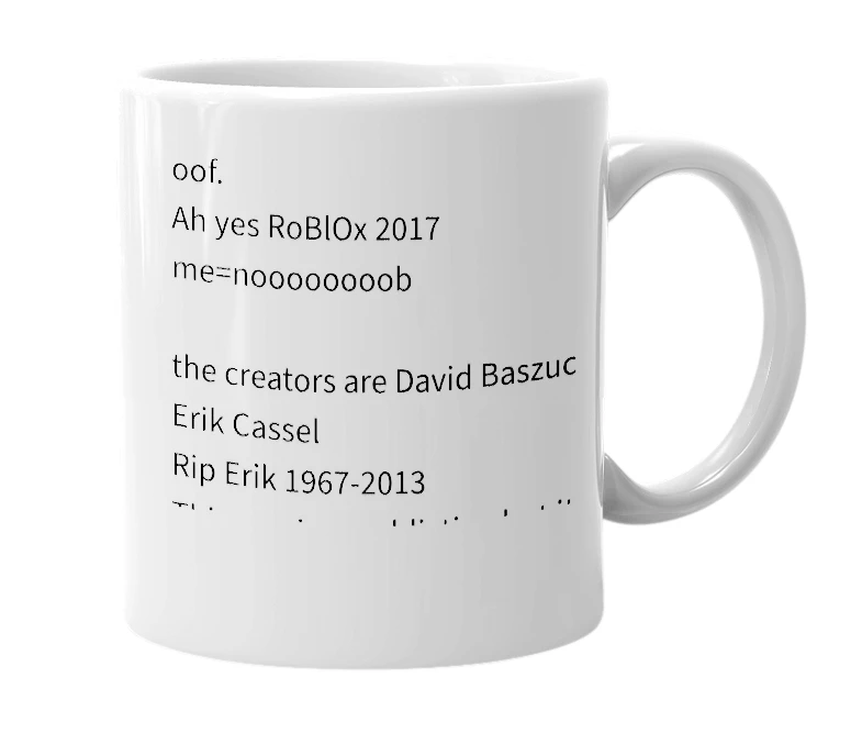 White mug with the definition of 'RoBloX'