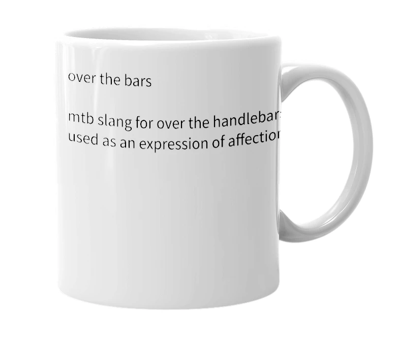 White mug with the definition of 'OTB'