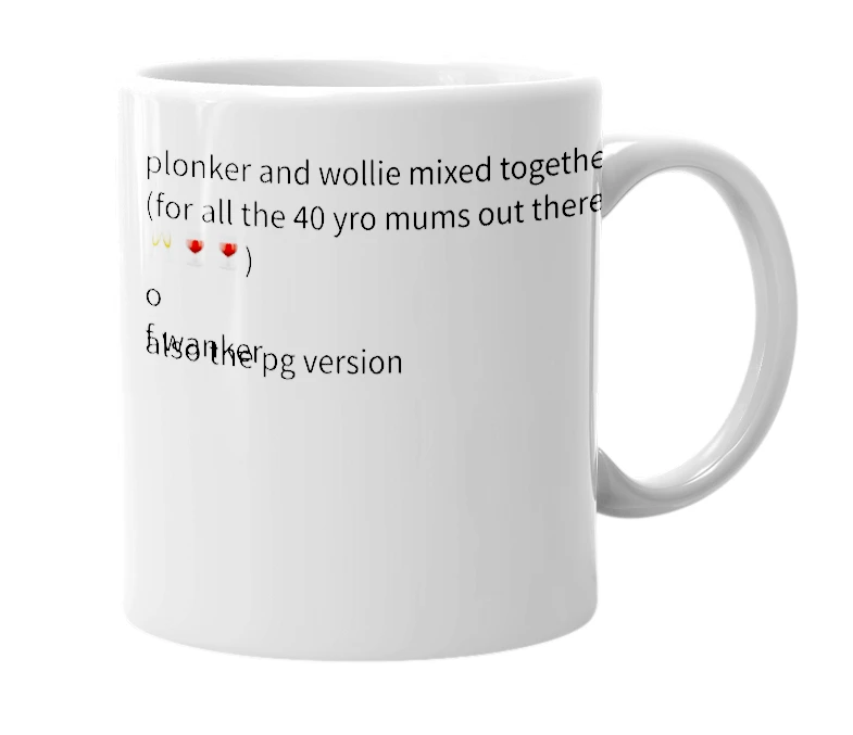 White mug with the definition of 'wonker'
