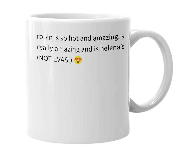White mug with the definition of 'Robin'