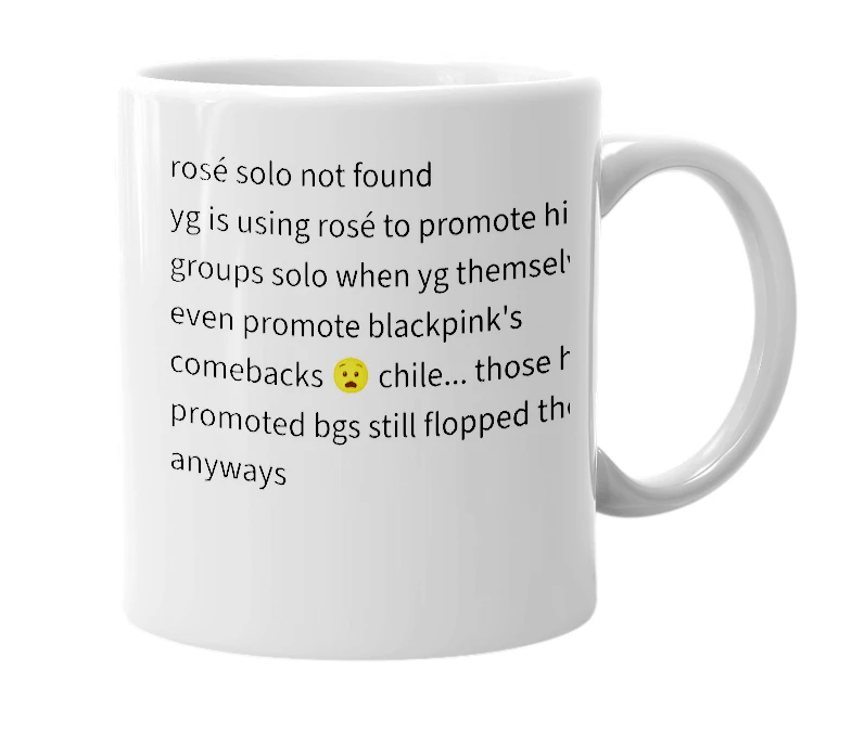 White mug with the definition of 'ROSÉ SOLO'