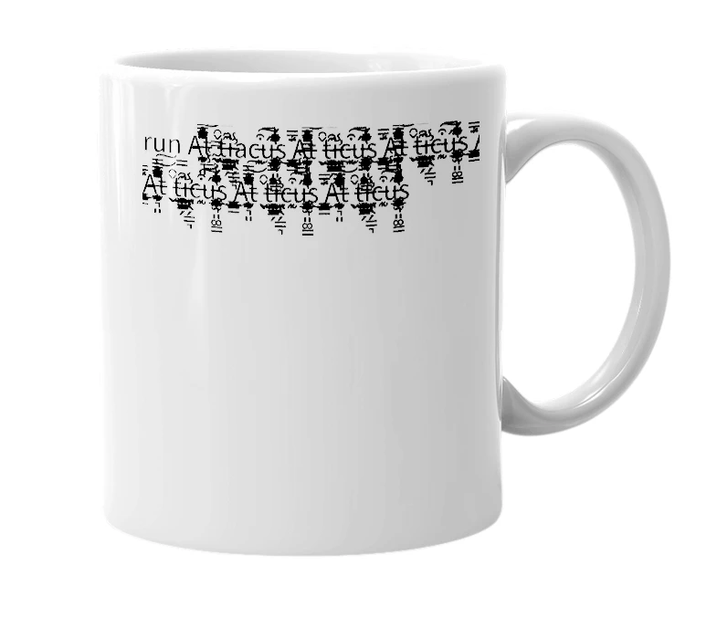 White mug with the definition of 'Atticus'