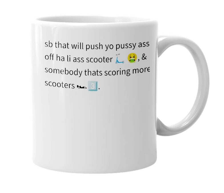 White mug with the definition of 'push up'