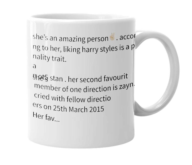 White mug with the definition of 'Czaee'