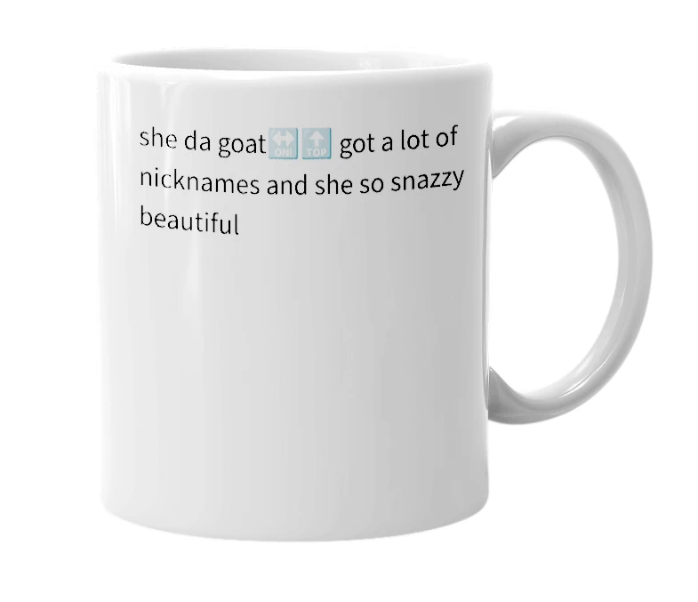 White mug with the definition of 'itzmaly'