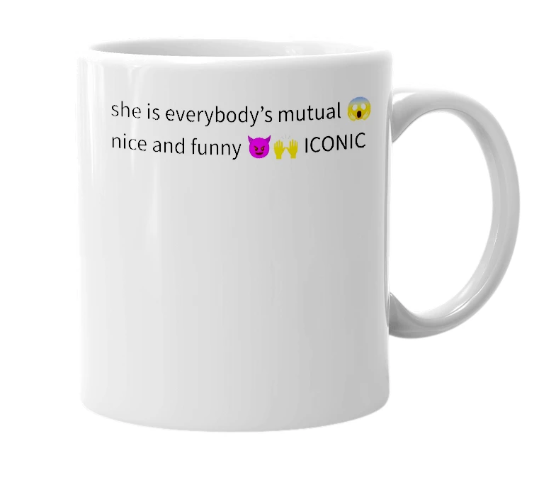 White mug with the definition of 'catterfiller'