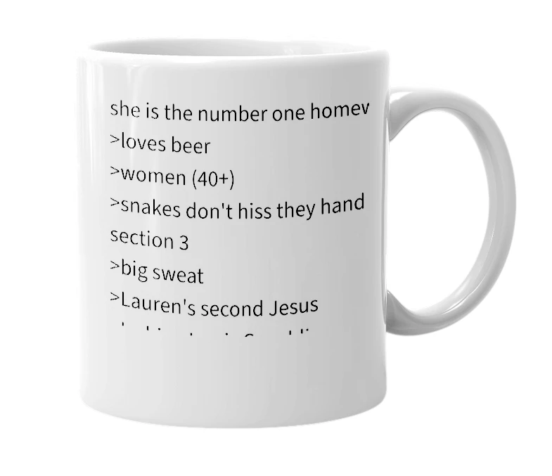 White mug with the definition of 'Cara'