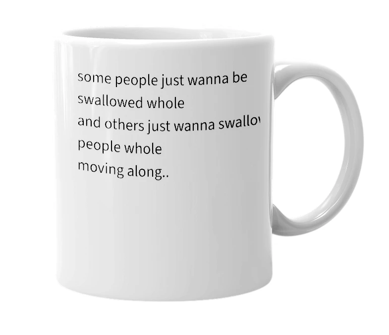 White mug with the definition of 'Vore'
