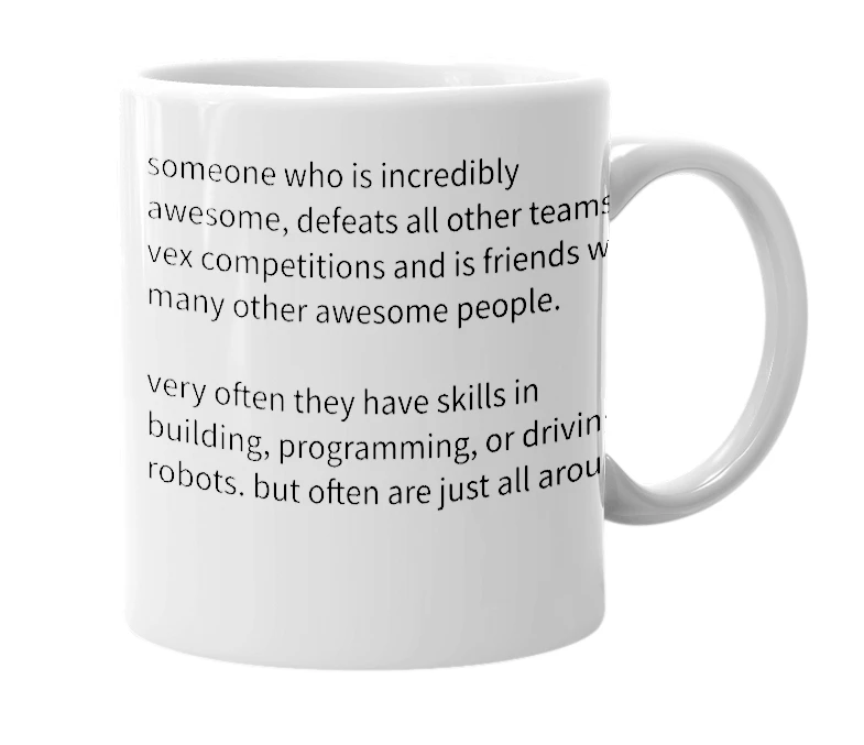 White mug with the definition of 'roboregent'