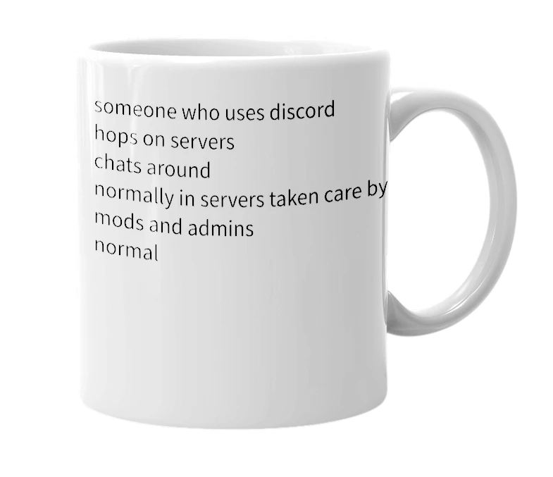 White mug with the definition of 'Discord user'