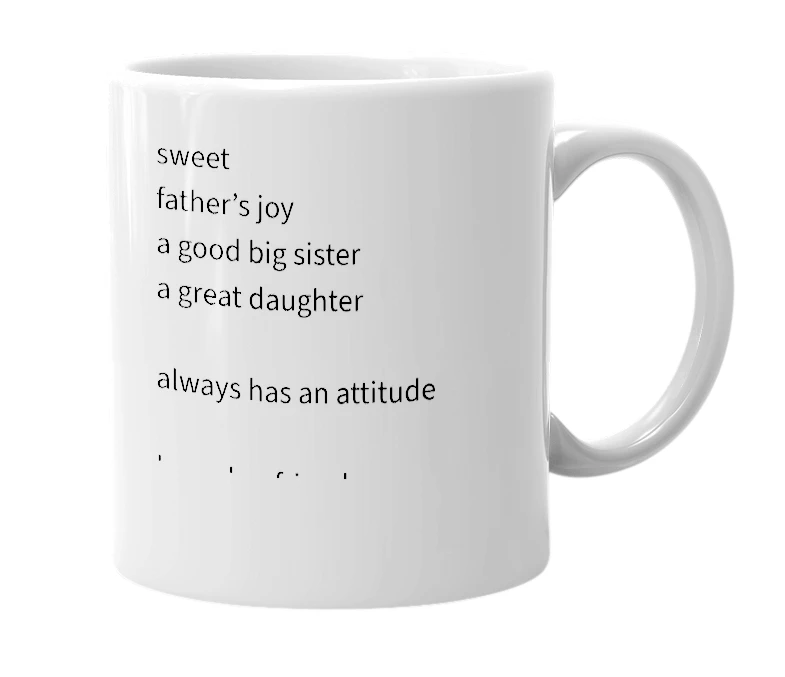 White mug with the definition of 'Abigail'