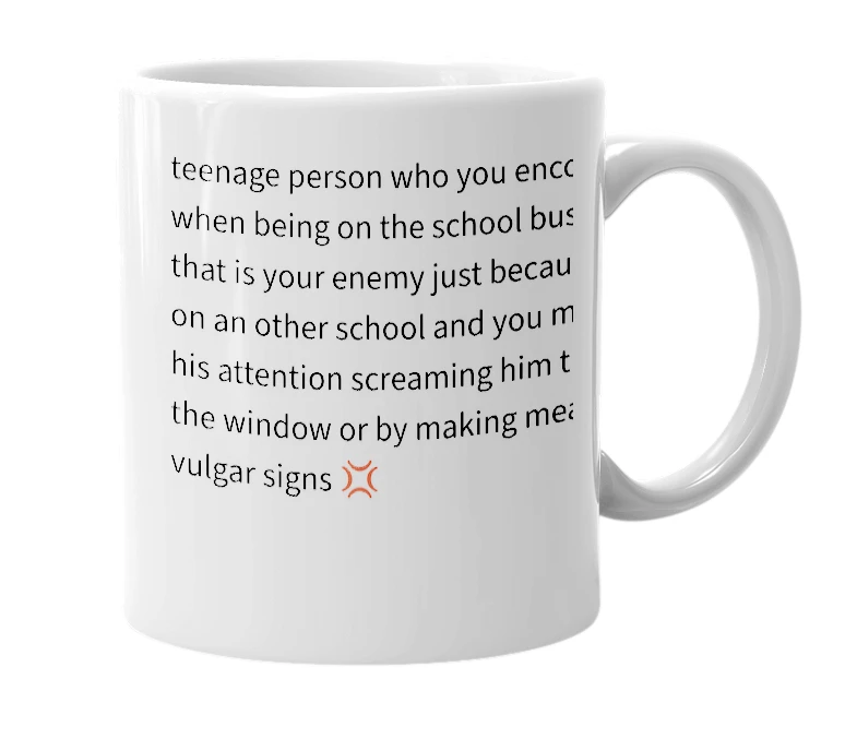 White mug with the definition of 'Willkinson'