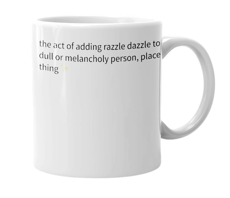 White mug with the definition of 'SPARKALIZE'