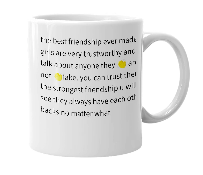 White mug with the definition of 'chyna and jen'