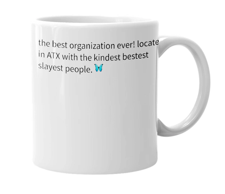 White mug with the definition of 'LSI SLO'