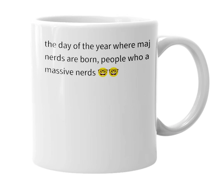 White mug with the definition of 'june 20th'