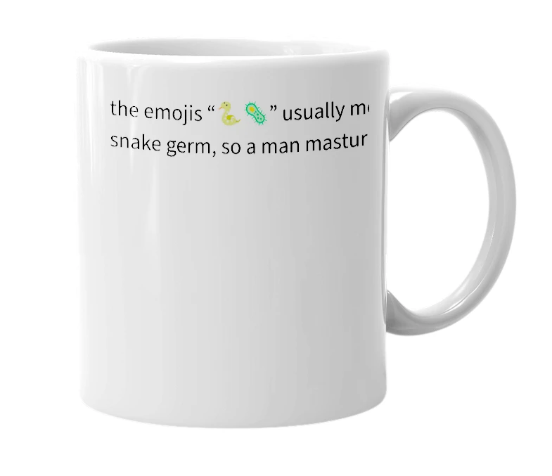 White mug with the definition of '🐍🦠'