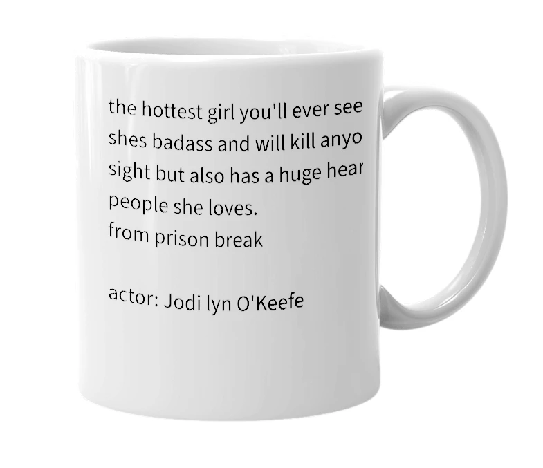 White mug with the definition of 'gretchen morgan'