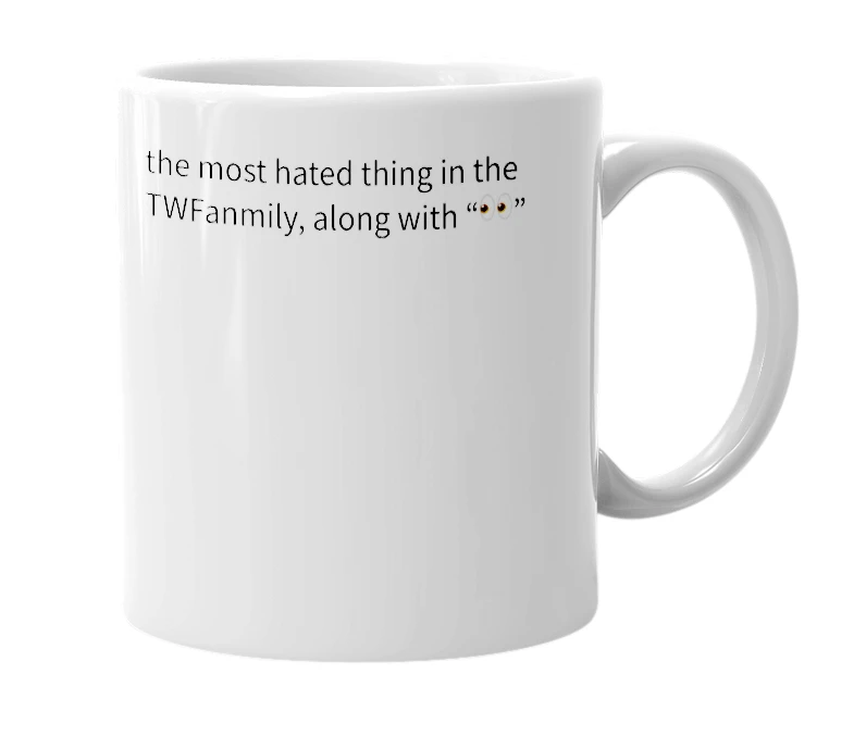 White mug with the definition of 'Pesto'