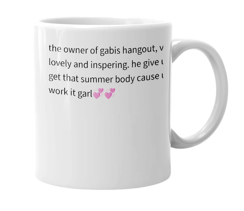 White mug with the definition of 'gabi'