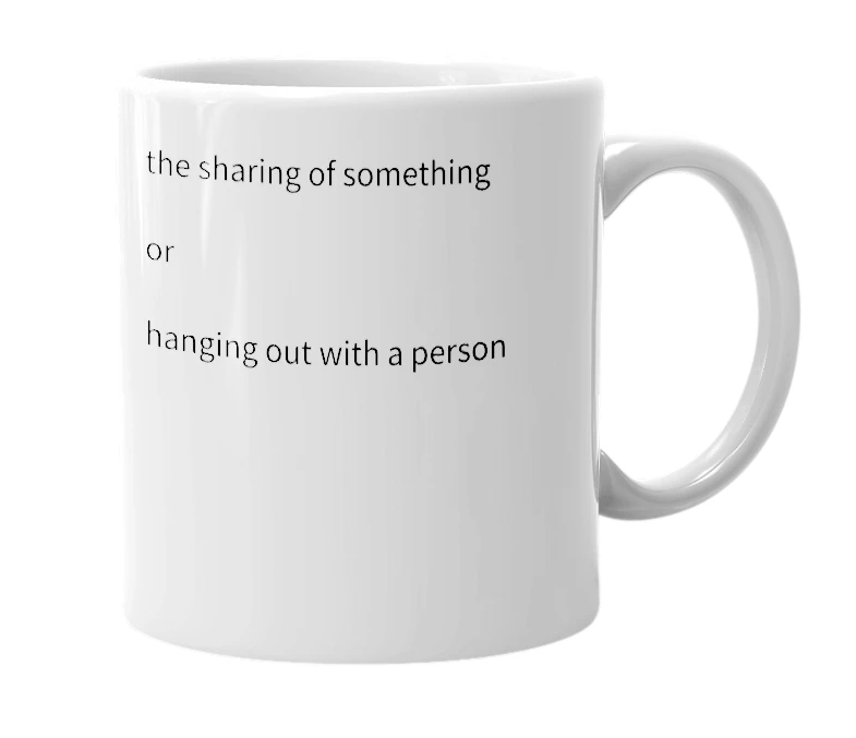 White mug with the definition of 'scissor'