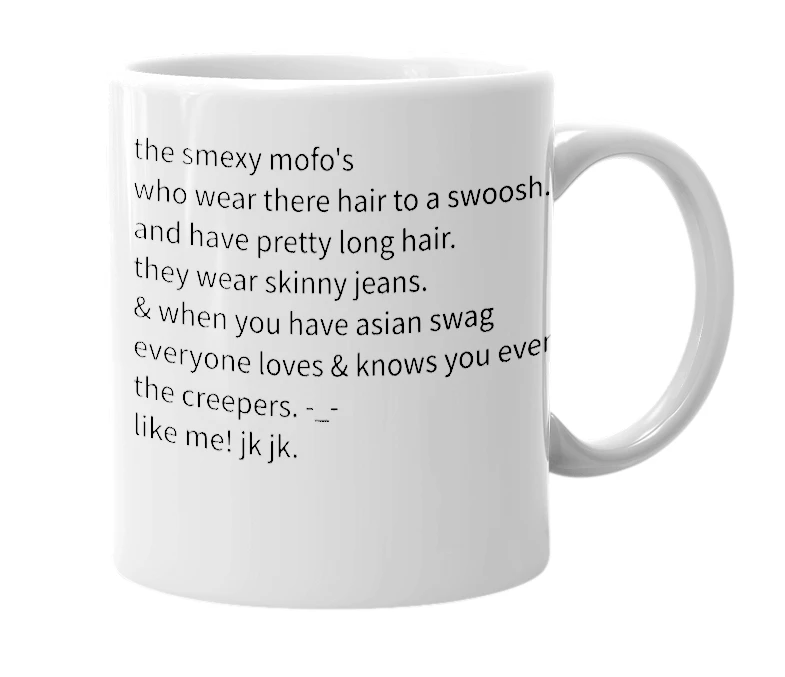 White mug with the definition of 'Asian Swag'