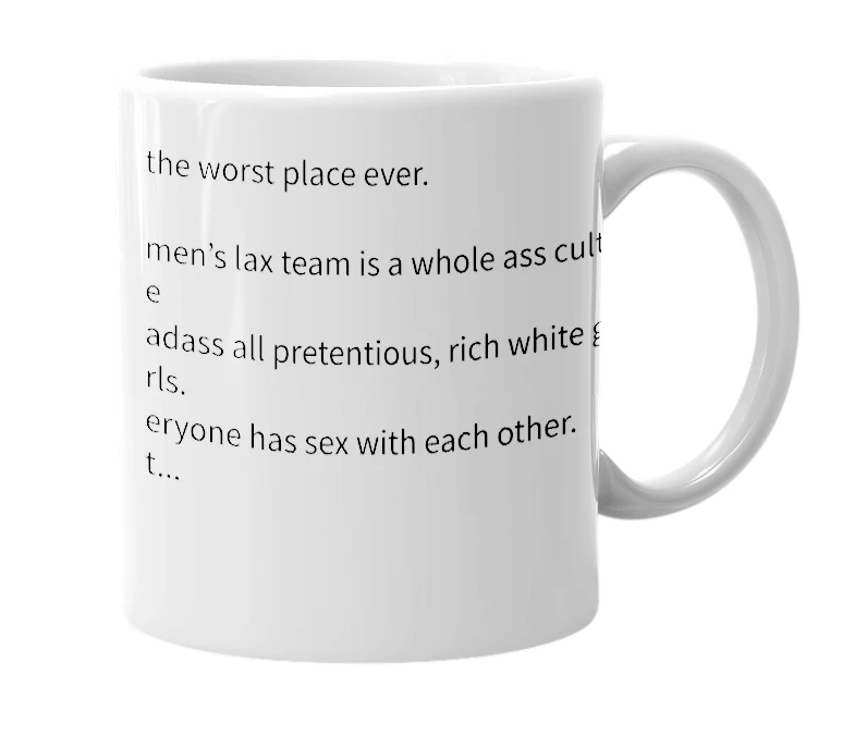 White mug with the definition of 'le moyne'
