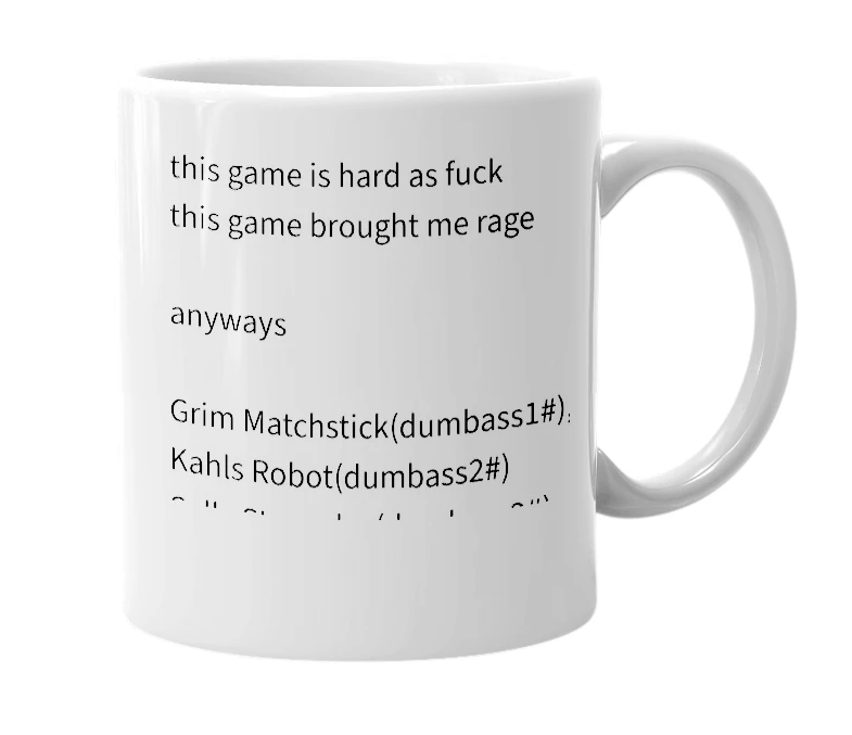 White mug with the definition of 'Cuphead'