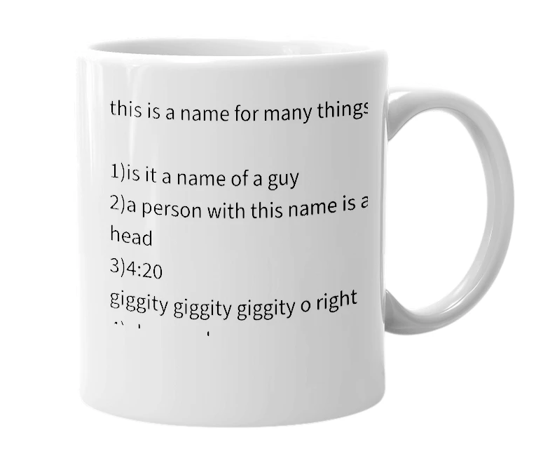 White mug with the definition of 'corey'