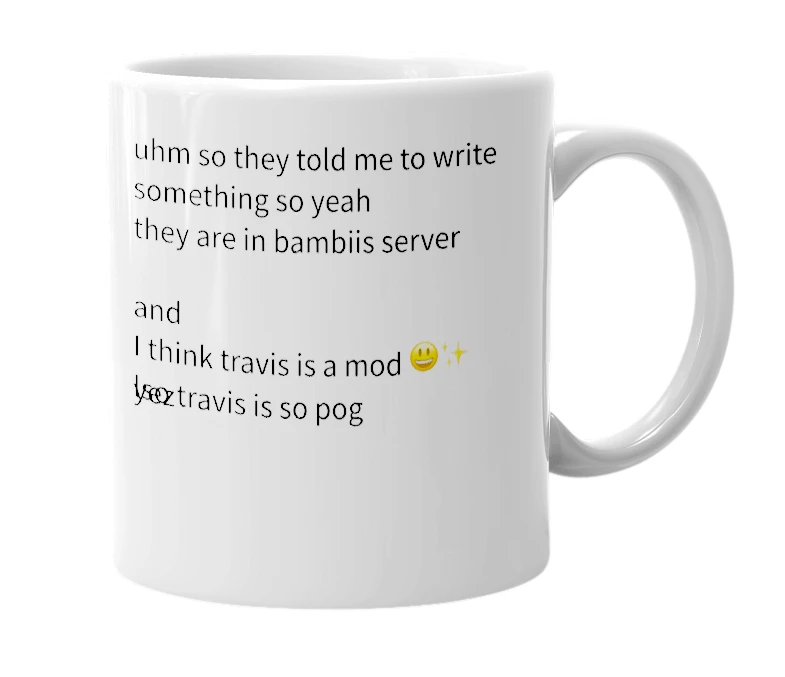 White mug with the definition of 'Travis Devito'