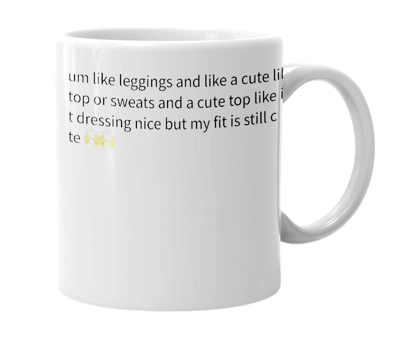 White mug with the definition of 'cute casual'