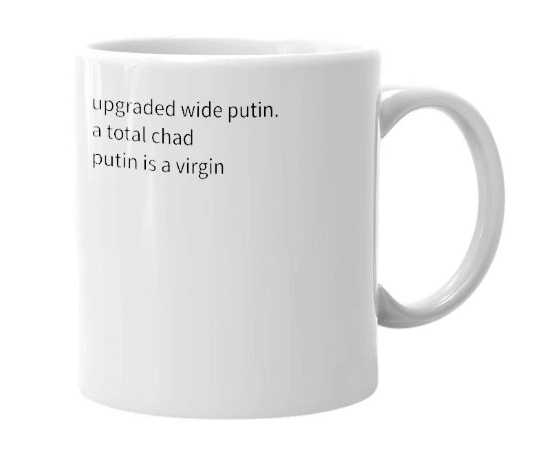 White mug with the definition of 'Wide Zelensky'