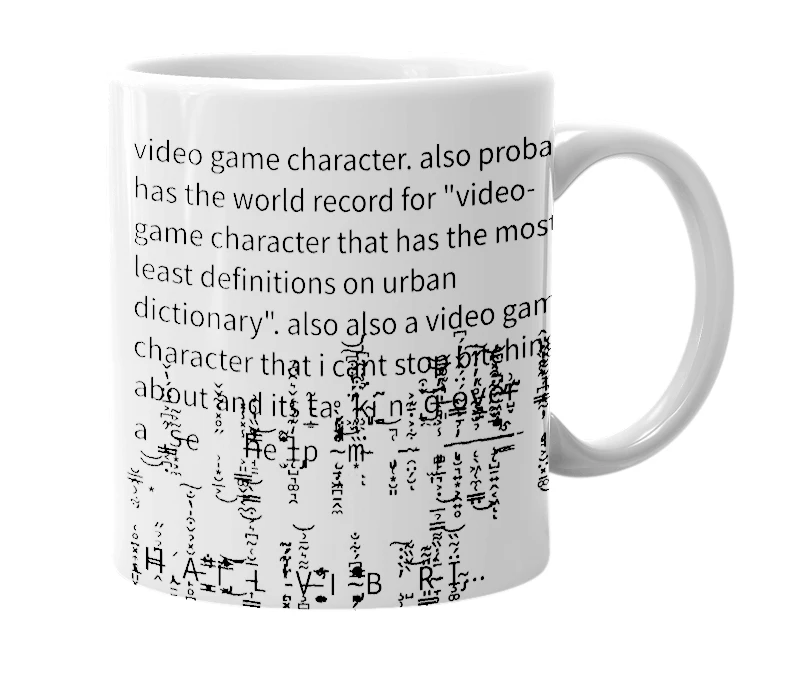 White mug with the definition of 'vibri'