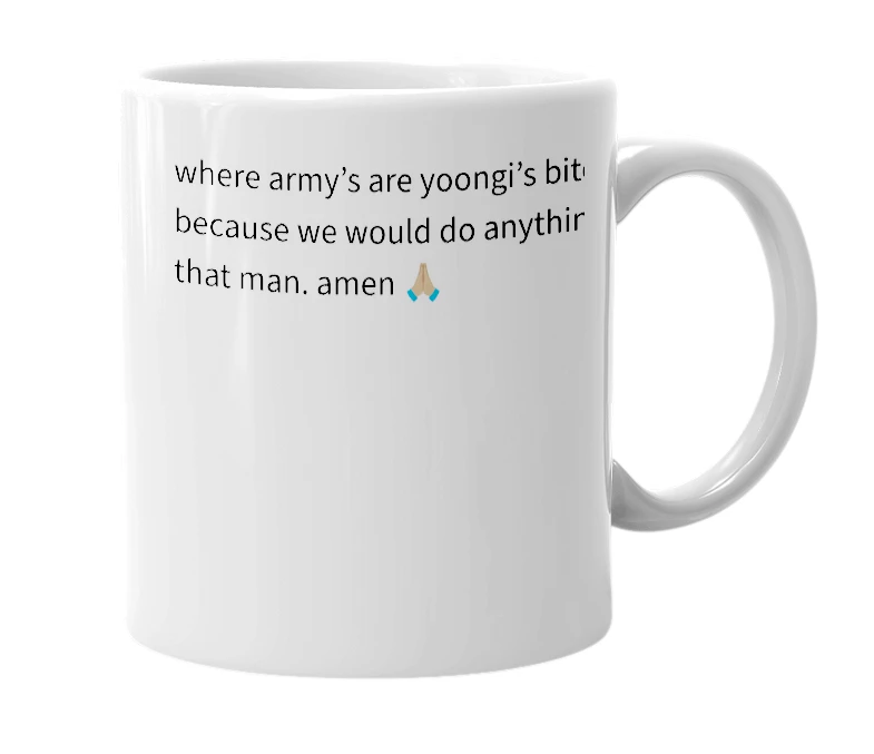 White mug with the definition of 'yoongi’s bitch'