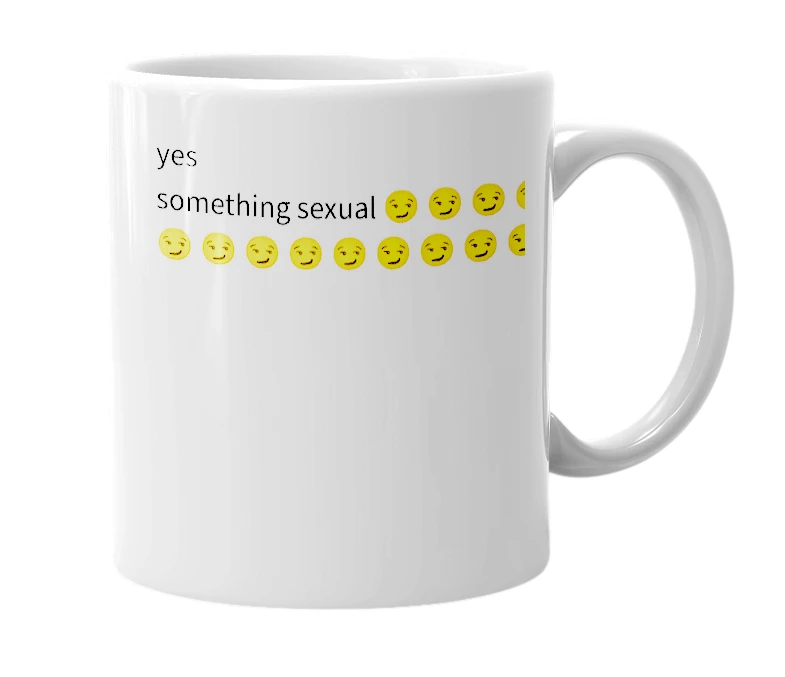 White mug with the definition of 'yes'