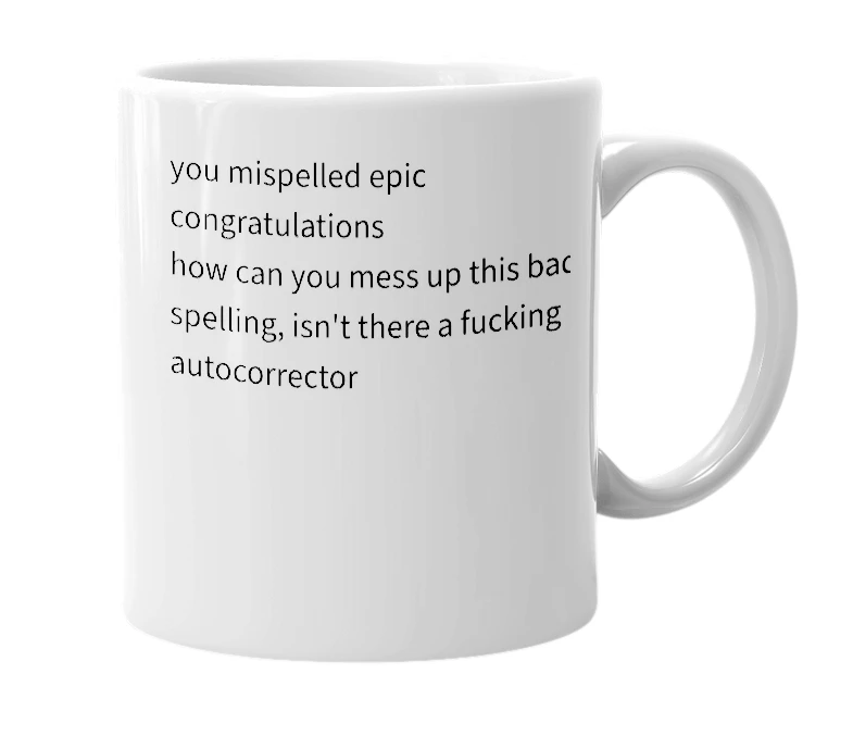 White mug with the definition of 'Eouc'
