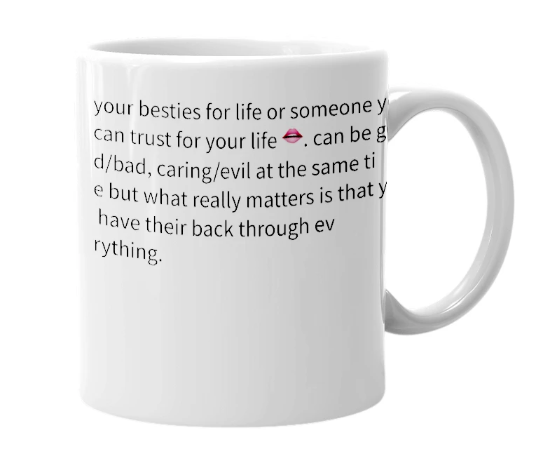 White mug with the definition of 'vaves'