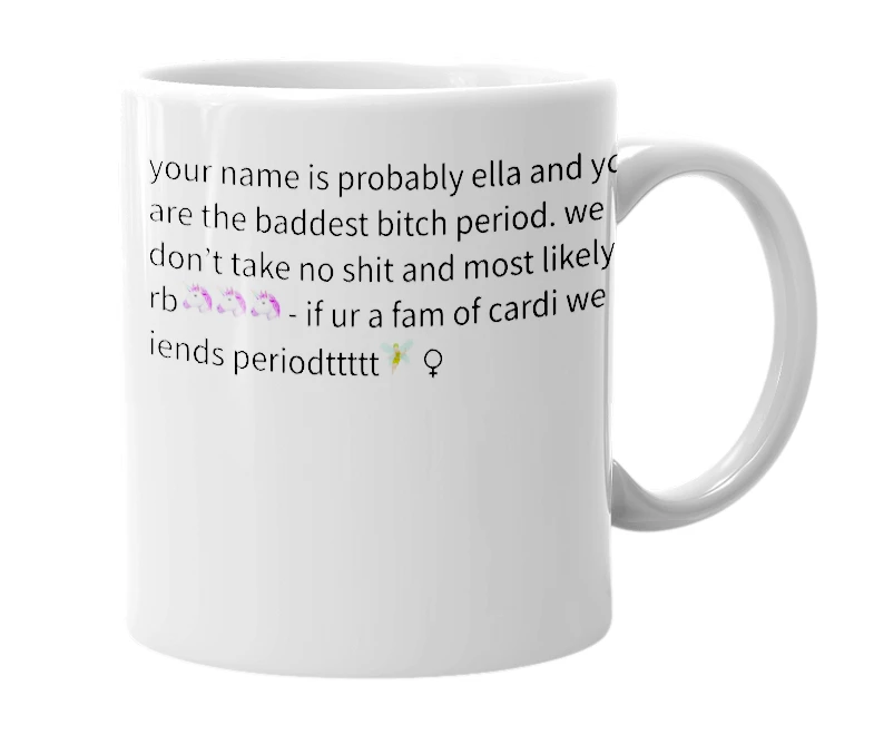 White mug with the definition of 'll'