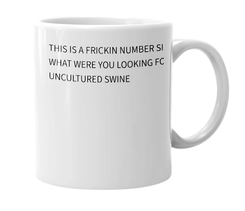 White mug with the definition of '#'