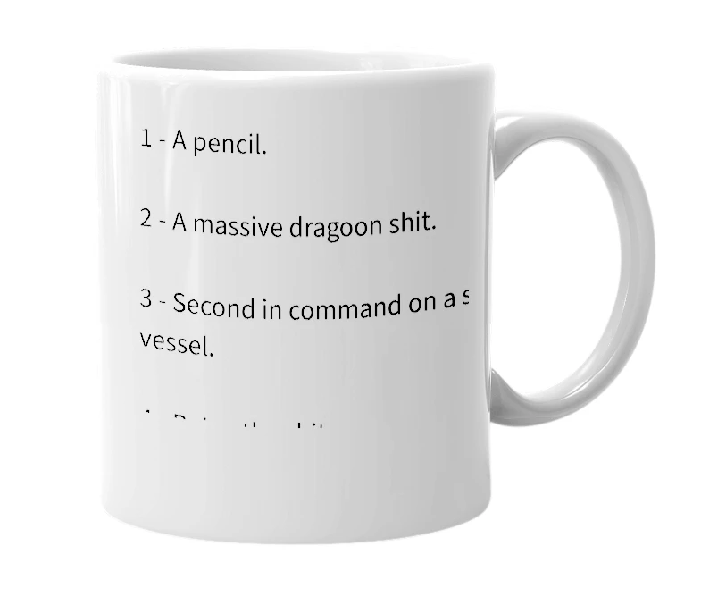 White mug with the definition of '#2'