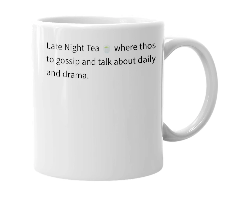 White mug with the definition of '#LNT'