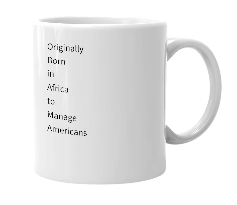 White mug with the definition of '[Obama]'