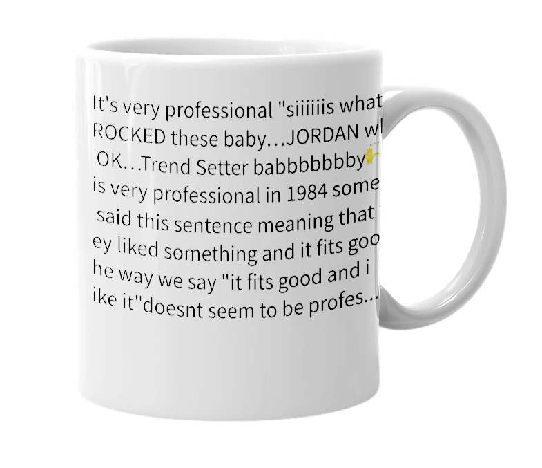 White mug with the definition of '“Yes”'