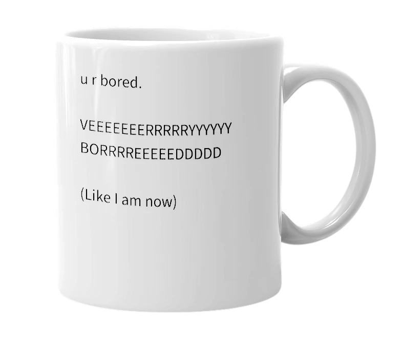 White mug with the definition of '1q2w3e4r5t6y7u8i9o0p'