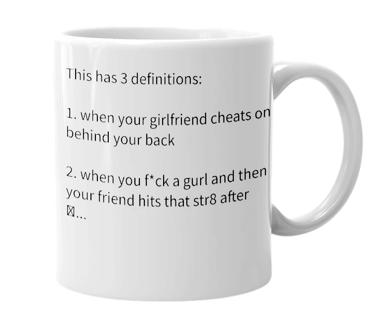 White mug with the definition of '2nd hand bitch'