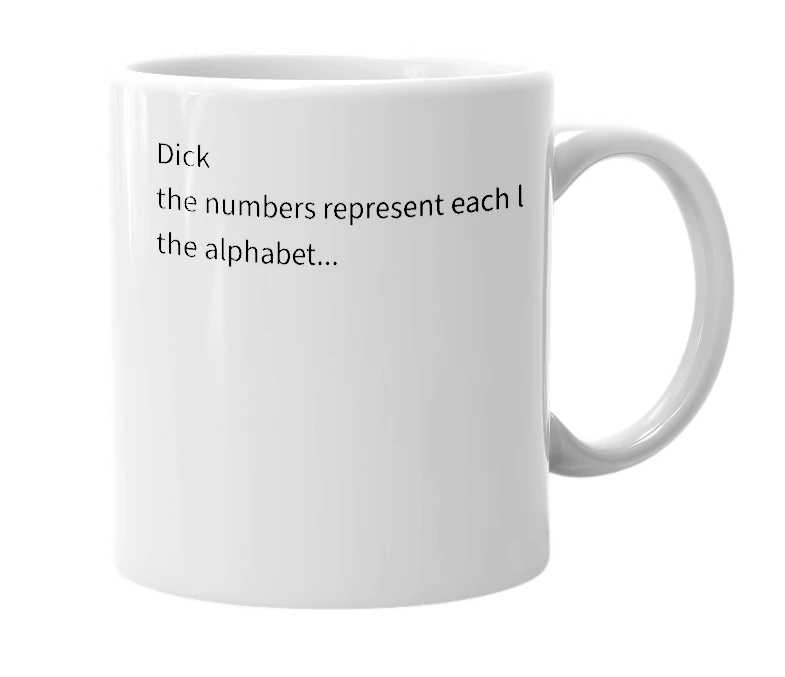 White mug with the definition of '49311'
