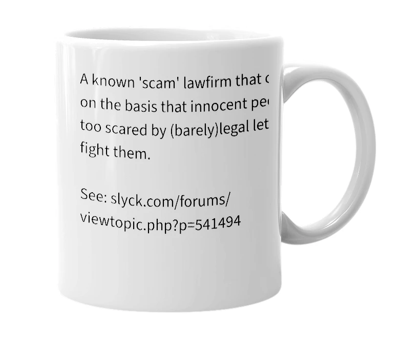 White mug with the definition of 'ACS Law'