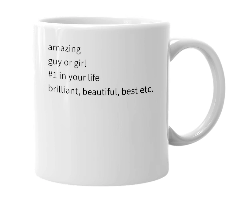 White mug with the definition of 'AG1B'