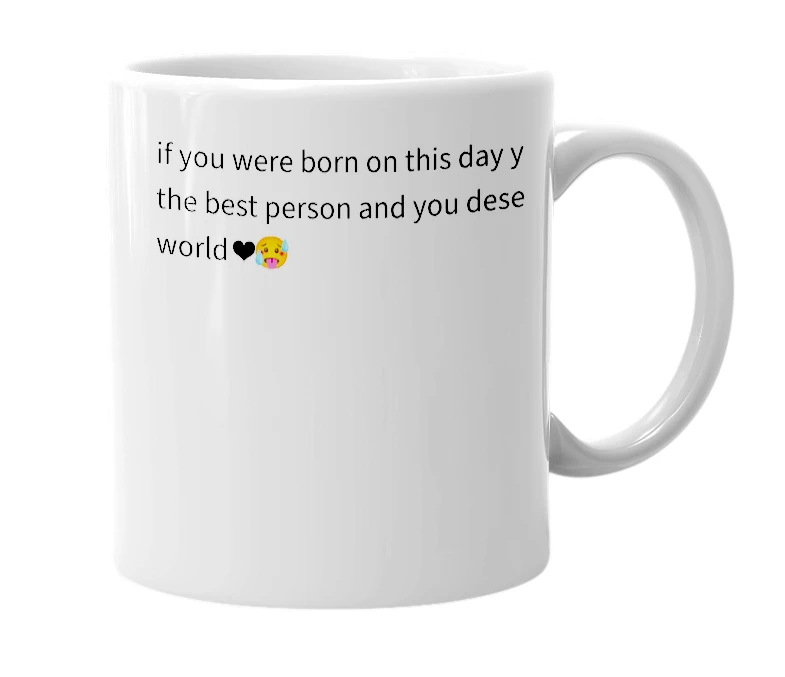 White mug with the definition of 'AUGUST 20'