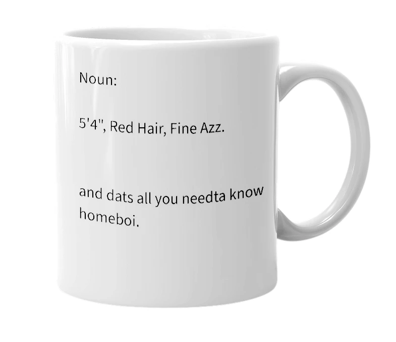 White mug with the definition of 'Alaina'